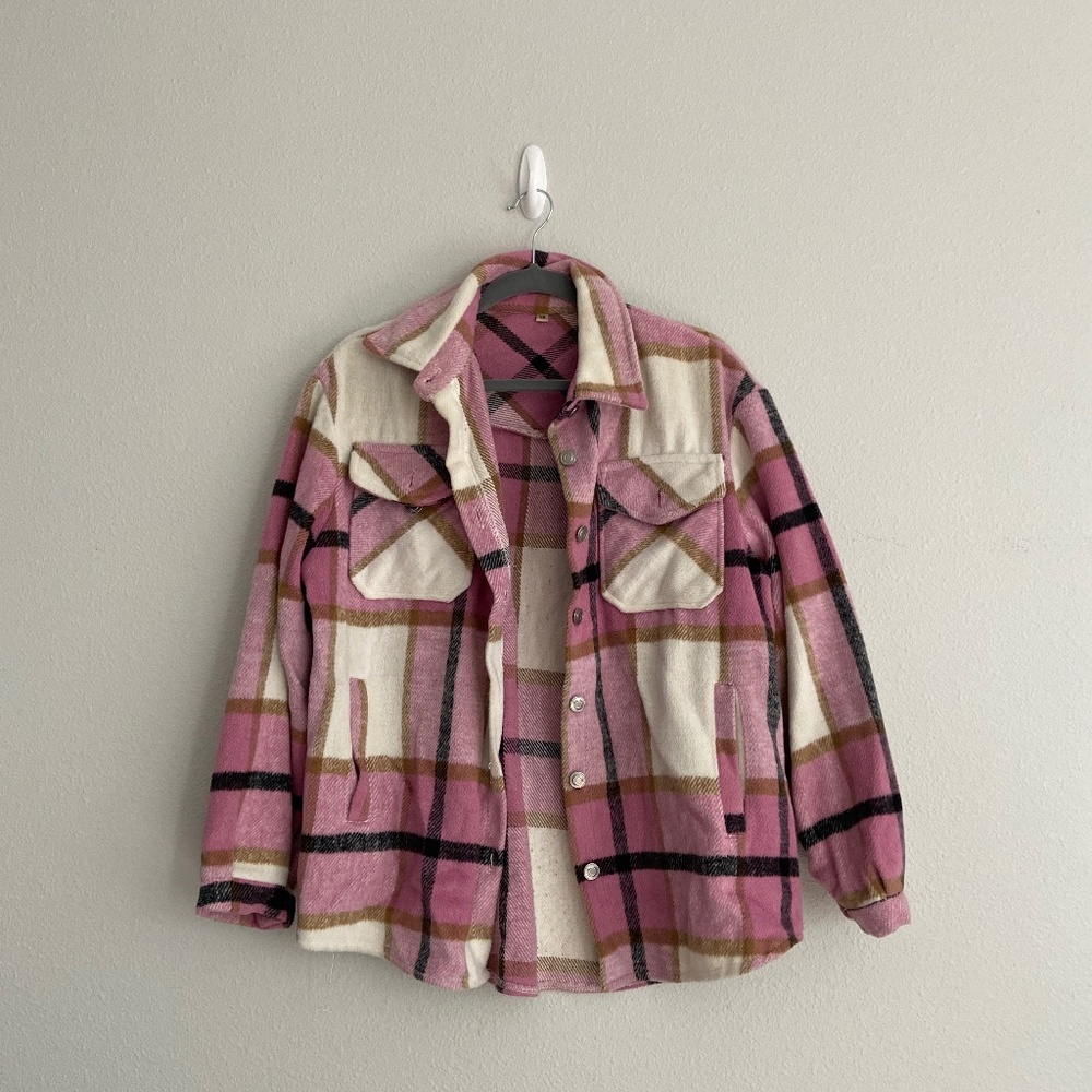 SHEIN Pink Shacket